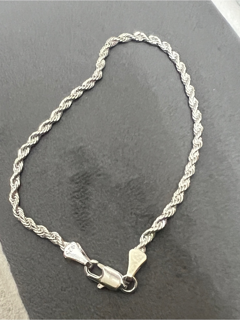Sterling Silver Diamond Cut Rope Chain Bracelet